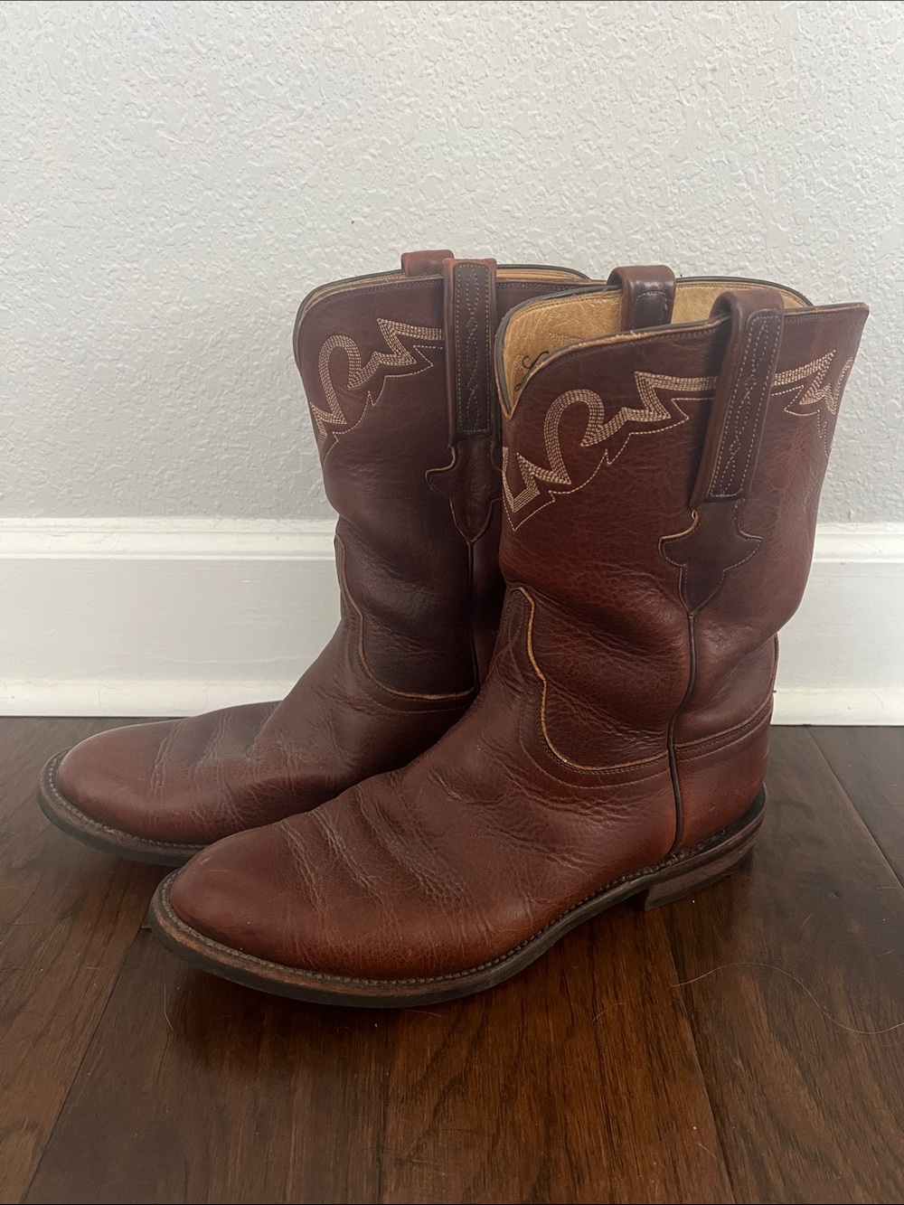 Lucchese Men's Chestnut Brown Leather Western Boots